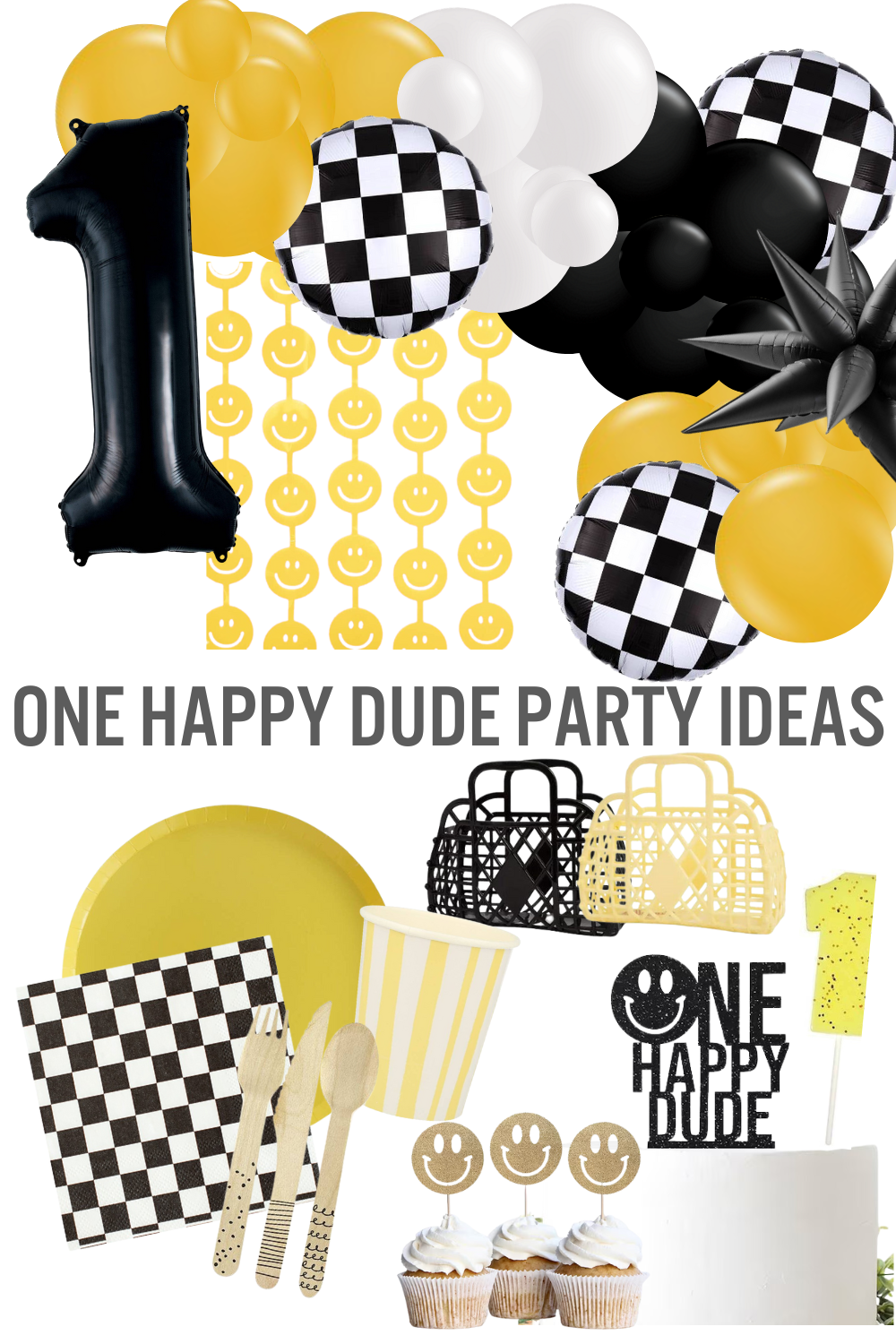 One Happy Dude Cupcake Toppers One Happy Dude Birthday Party 
