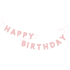 Pink Happy Birthday Banner