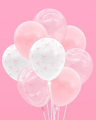 Pink Bow Latex Balloons Bundle 24pk.