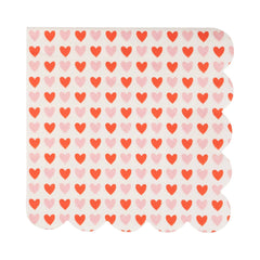 Hearts Scalloped Cocktail Napkin 24pk.