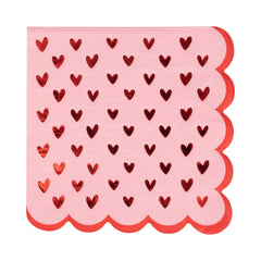 Scalloped Hearts Cocktail Napkin 18pk.