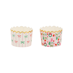 Gold Foil Bows/Icons on Pink 5 oz Baking Cups 50pk.