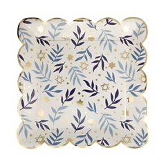 Stars & Branches Scalloped Square Plate - 8pk