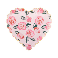 Roses scalloped heart plate 8pk.