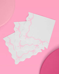 Pink Bow Cocktail Napkins 25pk.