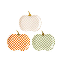 Checkered Pumpkin Plate Set - 9pk