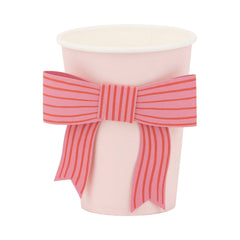 Striped Bow Party Cup 8pk.