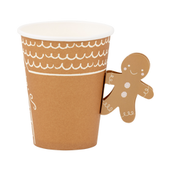 Gingerbread Handled Paper Cup - 8pk