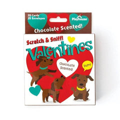 Chocolate Lab Scratch & Sniff Valentines 28pk.