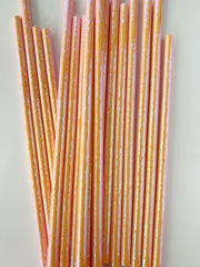 Peach Foil Paper Straws- 25pk