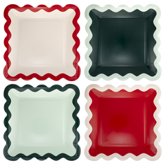 Red and Pink Green and Mint  9" Plate Set - 8pk