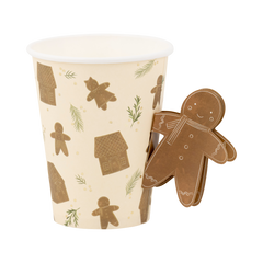 Whimsy Gingerbread Handled Paper Cup - 8pk