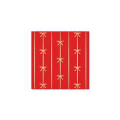 Cherry Red Bow Cocktail Napkins - 20pk