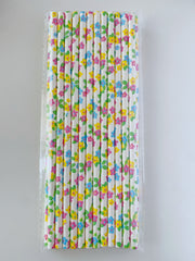 Bright Floral Paper Straws -25pk