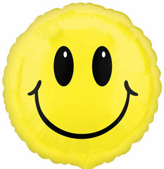 18" Yellow Foil Smiely  Face Balloons