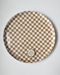 Checkered Gold Matte Plate - pk