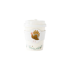 Thanksgiving Turkey, Paper Takeout Coffee Cups (8Pk) 8oz