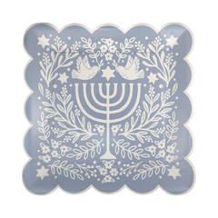 Floral Menorah Plates - 8pk