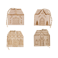 Gingerbread House Wood Tags - 8 pk