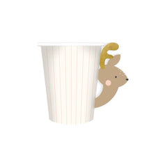 Reindeer Handled Paper Cup - 8pk