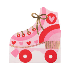 Foil Roller Skate Shaped Valentines Napkin 18pk.