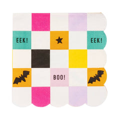 Halloween Checkerboard  Cocktail Napkin - 24pk