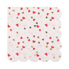 Foil Tiny Hearts Valentines Napkin Small 18pk.