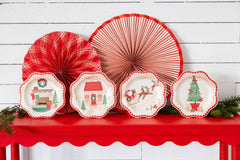 Santa Scenes Bamboo Melamine Plate Set - 4 pk