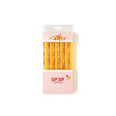 Bright Gingham Floral Reusable Straws 12pk.