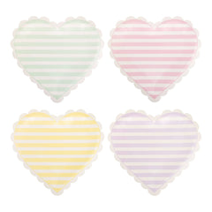 Striped Hearts Valentines Plate Set 8pk.