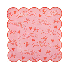 I Heart You Patterned Valentines Plate 8pk.