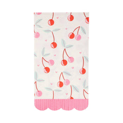 Cherries Fringe Scallop Guest Napkin 24pk.