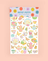 Tea Time Party Foil Temporary Tattoos - 61 pack