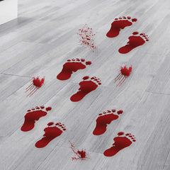 Red Blood Splatter & Footprint Halloween Floor Stickers - Pretty Day