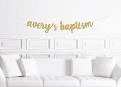 Custom Baptism Cursive Banner - Pretty Day