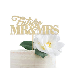 Gold Engagement Cake Topper / Future Mr & Mrs Decorations for an Engagement Party - Pretty Day