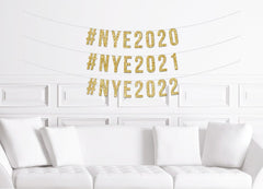 New Years Eve Banner Gold | Hashtag New Years Banner 2021 - Pretty Day