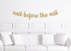 Vail Bachelorette Party Decorations | Vail Before the Veil Gold Glitter Banner - Pretty Day