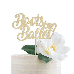 Boots or Ballet Cake Topper Gold | Gender Reveal Party Decorations - Pretty Day