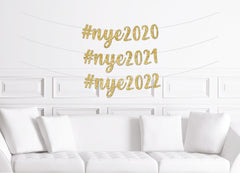 New Years Eve Banner Gold | Hashtag New Years Banner 2021 - Pretty Day