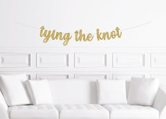 Tying the Knot Bridal Shower Banner | Nautical Bachelorette Party Decorations | Wedding Decor Gold Glitter - Pretty Day