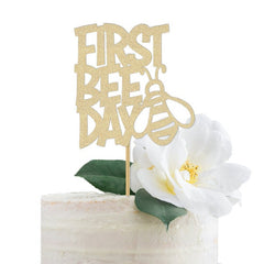 First Bee Day Cake Topper for a Bee Themed First Birthday, Boy or Girl - Pretty Day