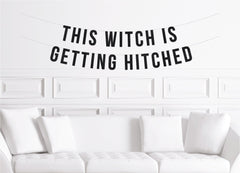 Halloween Bachelorette Party Banner, This Witch is Getting Hitched Themed Bridal Shower - Pretty Day