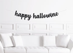 Happy Hallowine Halloween Party Banner, Girl&#39;s Night, Wine Theme - Pretty Day