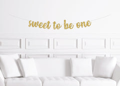 Sweet to Bee One Cursive Banner First Birthday Bee Themed Decoration Decor Bumble Bee Girl Girls - Pretty Day