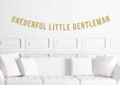 Mr Onederful Little Gentleman Banner, 1st Birthday Banner for a Boy, Little Mr, Moustache Themed First Birthday Party Decorations Decor - Pretty Day