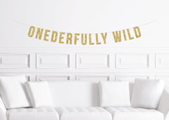 Wild One First Birthday Banner, Onderfully Wild, Onederful Decor, Decorations for a 1st Birthday Party Boy Girl - Pretty Day