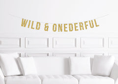 Wild One First Birthday Banner, Wild & Onederful Decor, Decorations for a 1st Birthday Party Boy Girl - Pretty Day