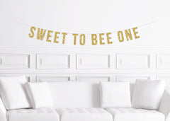 Sweet to Bee One Birthday Banner First Birthday Bee Themed Decoration Decor Bumble Bee Girl Girls - Pretty Day