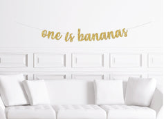 One is Bananas Banner, Monkey Themed 1st Birthday Decorations, Decor for a Zoo Party Animal First Birthday - Pretty Day